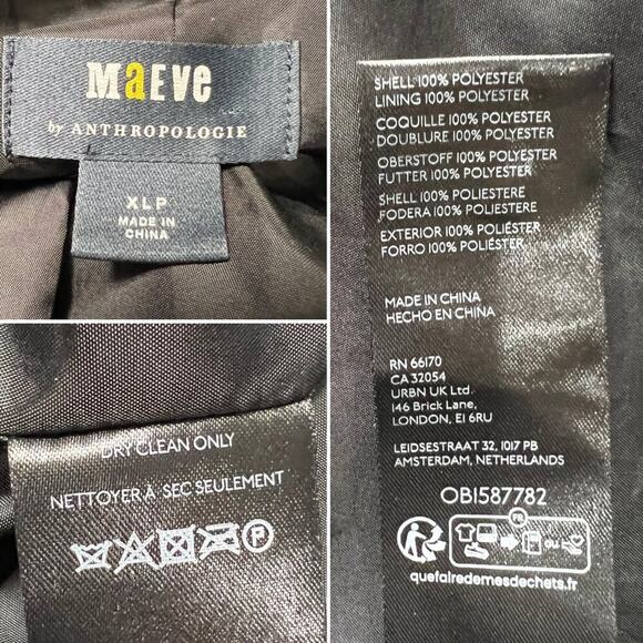 NEW Maeve SUPER SOFT Faux Fur Jacket Leather Trim SIZE XLP Petite Black NWOT - Picture 5 of 15